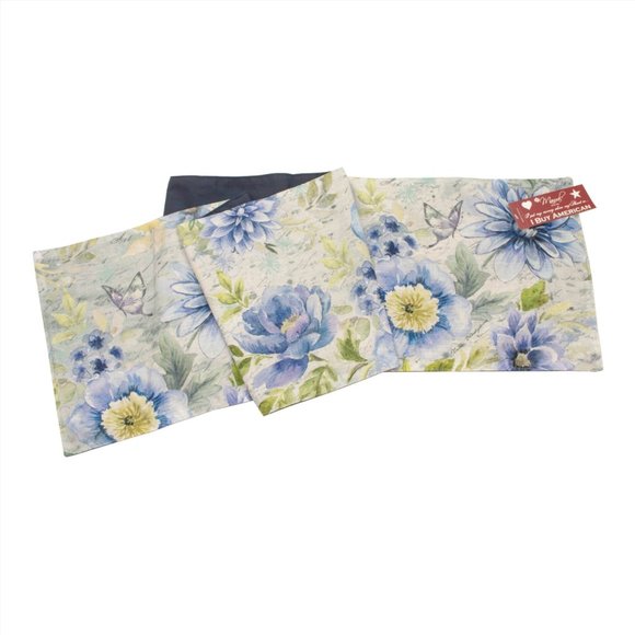 NWT Spring Mix Bluebird Floral Table Runner USA - Picture 2 of 2